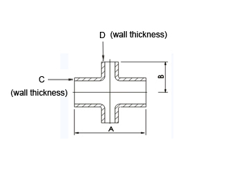 Specs 4-Way Butt Weld Cross, Reducing