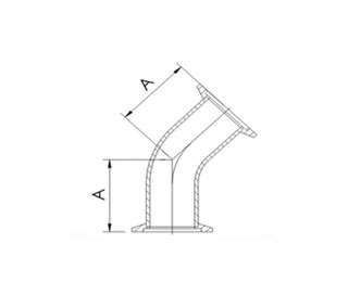 Specs KF 45 Degree Elbow with Tangent